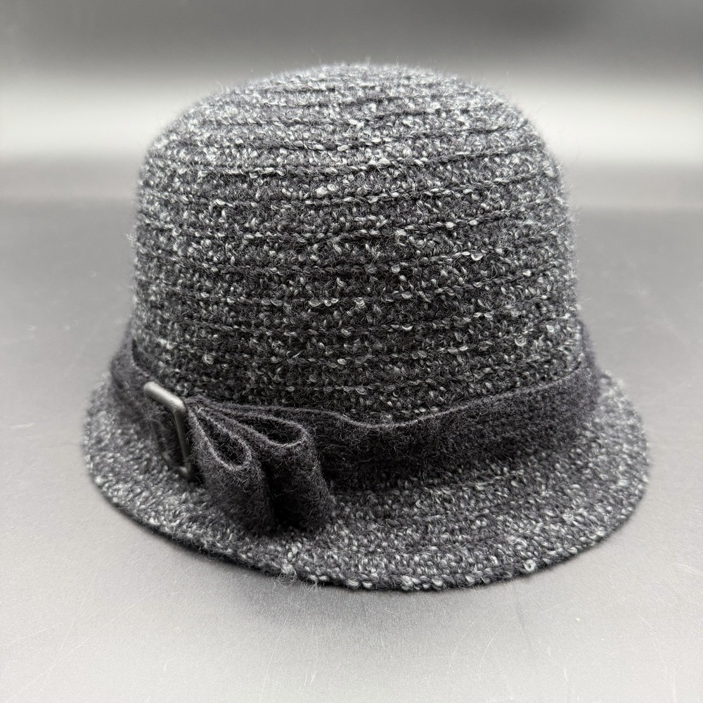 Vintage Betmar NY Bucket Hat Charcoal Gray Woven Poly Acrylic Blend Womens NWT‎